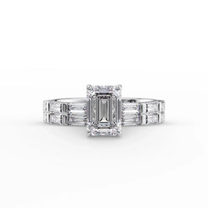 The Hailey Set With A 1 Carat Emerald Lab Diamond