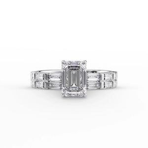 The Hailey Set With A 1 Carat Emerald Lab Diamond