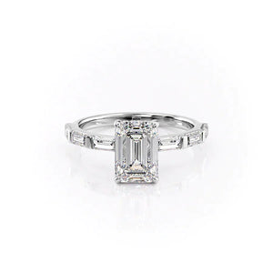 The Hailey Set With A 1.5 Carat Emerald Lab Diamond