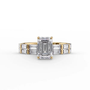 The Hailey Set With A 2 Carat Emerald Lab Diamond