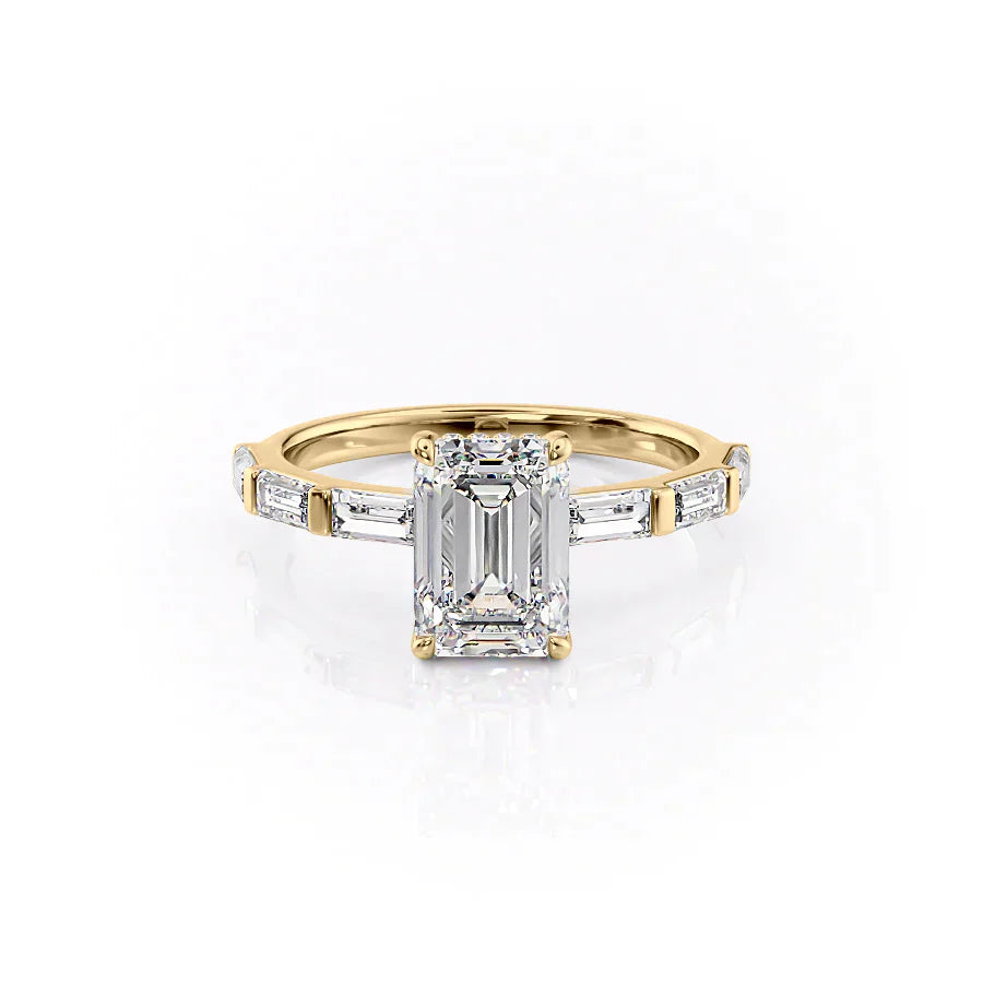 The Hailey Set With A 2 Carat Emerald Lab Diamond