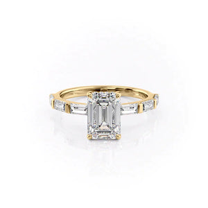 The Hailey Set With A 2.5 Carat Emerald Lab Diamond