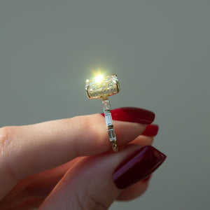 The Hailey Set With A 2 Carat Radiant Lab Diamond
