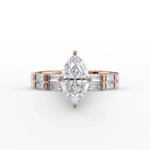 The Hailey Set With A 2 Carat Marquise Lab Diamond