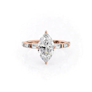 The Hailey Set With A 1 Carat Marquise Lab Diamond
