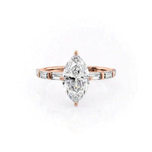 The Hailey Set With A Marquise Moissanite