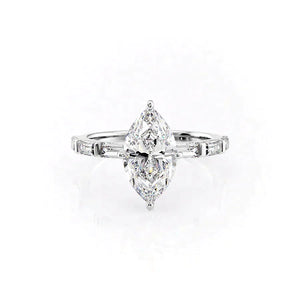 The Hailey Set With A 2 Carat Marquise Lab Diamond