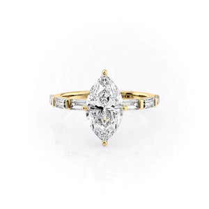 The Hailey Set With A 1.5 Carat Marquise Lab Diamond