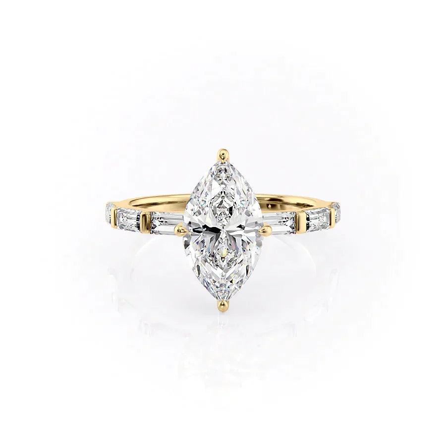 The Hailey Set With A Marquise Moissanite
