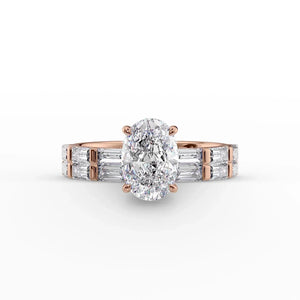 The Hailey Set With A 1 Carat Oval Lab Diamond