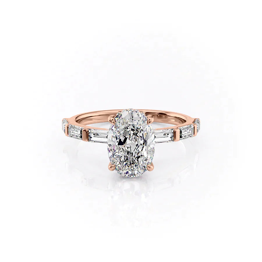 The Hailey Set With A 2 Carat Oval Lab Diamond