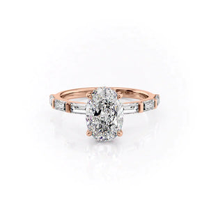 The Hailey Set With A 2.5 Carat Oval Lab Diamond