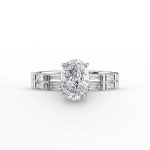 The Hailey Set With A 1.5 Carat Oval Lab Diamond