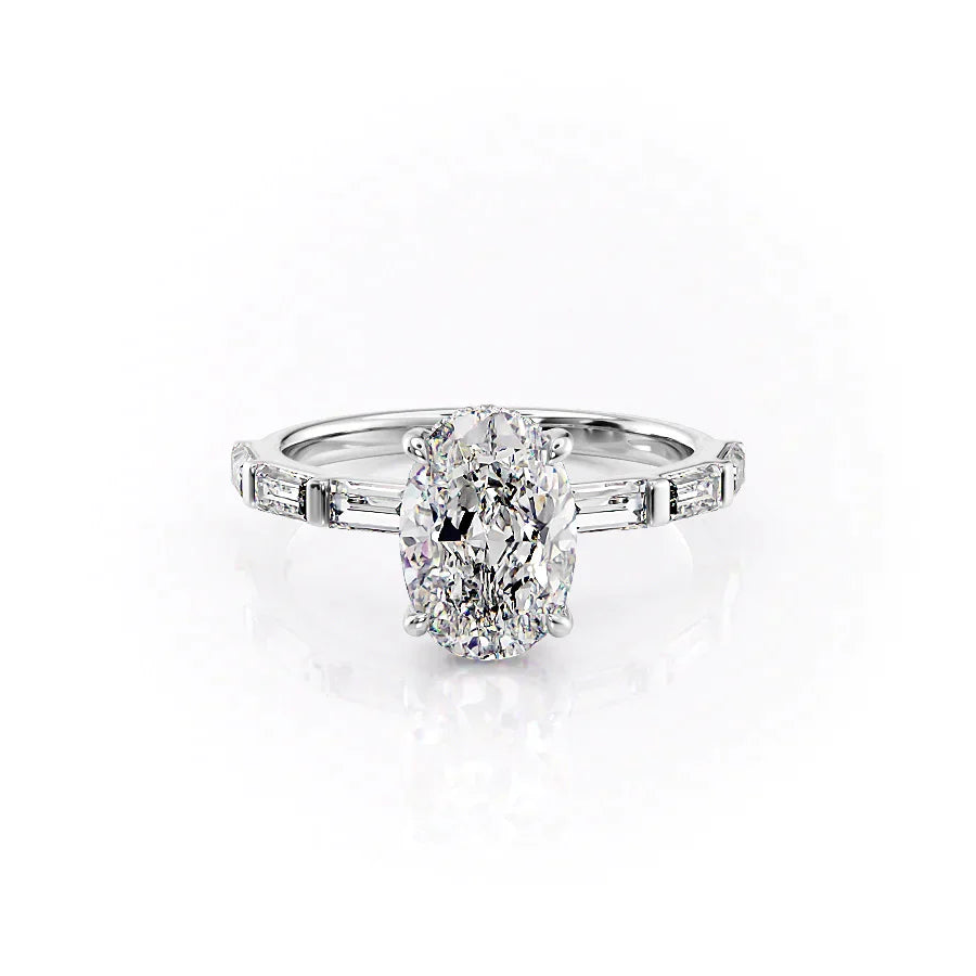 The Hailey Set With A 1.5 Carat Oval Lab Diamond