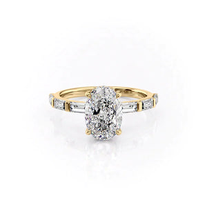 The Hailey Set With A 2.5 Carat Oval Lab Diamond