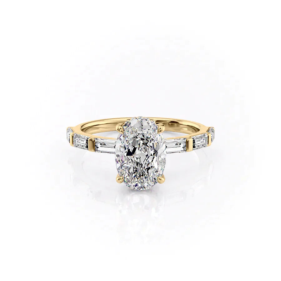 The Hailey Set With A 2 Carat Oval Lab Diamond