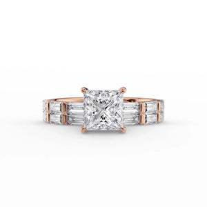 The Hailey Set With A 2 Carat Princess Lab Diamond