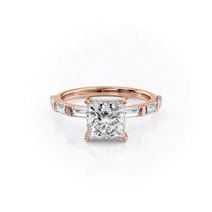 The Hailey Set With A 3 Carat Princess Lab Diamond
