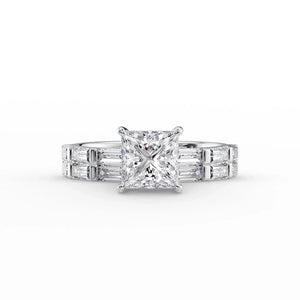 The Hailey Set With A 1.5 Carat Princess Lab Diamond