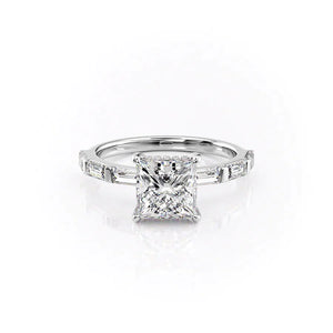 The Hailey Set With A 2.5 Carat Princess Lab Diamond