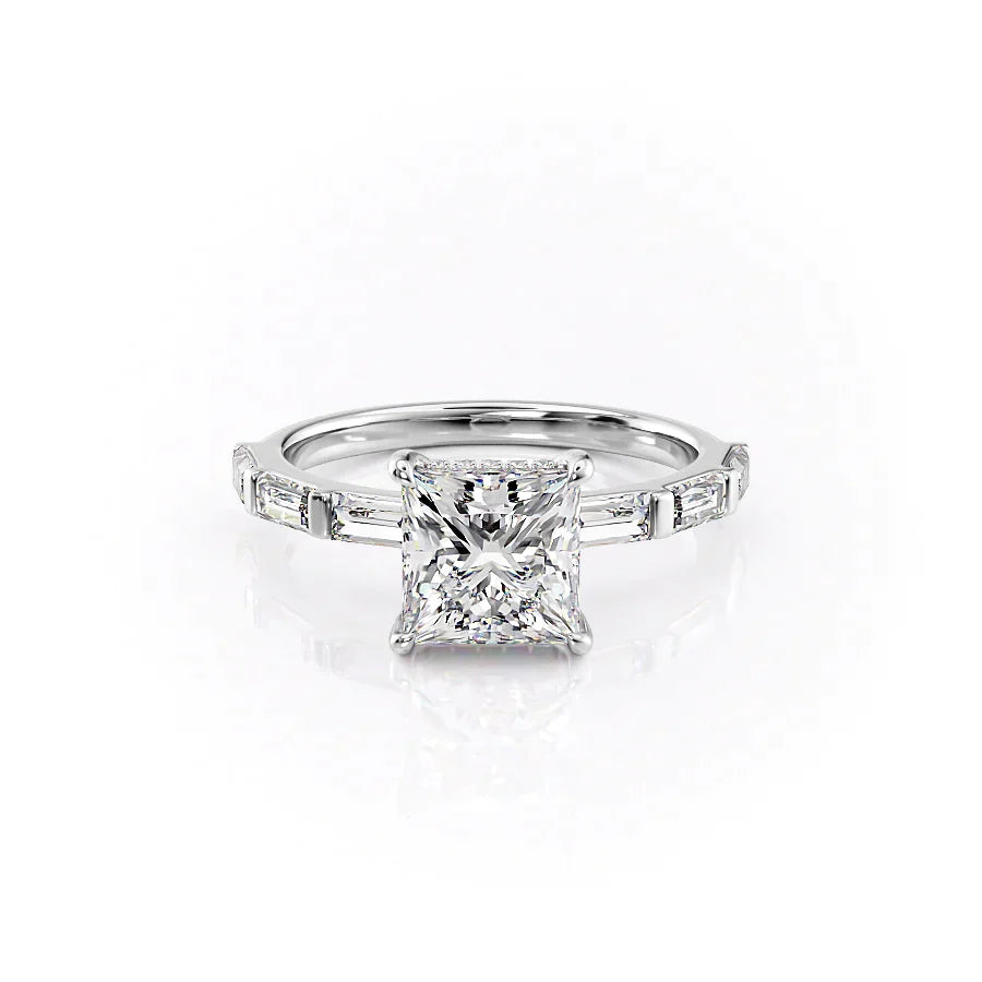 The Hailey Set With A 1.5 Carat Princess Lab Diamond