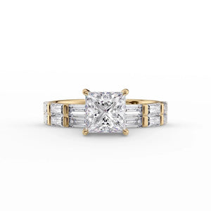 The Hailey Set With A 2 Carat Princess Lab Diamond