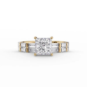 The Hailey Set With A 2 Carat Princess Lab Diamond