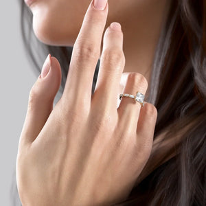 The Hailey Set With A 2.5 Carat Princess Lab Diamond