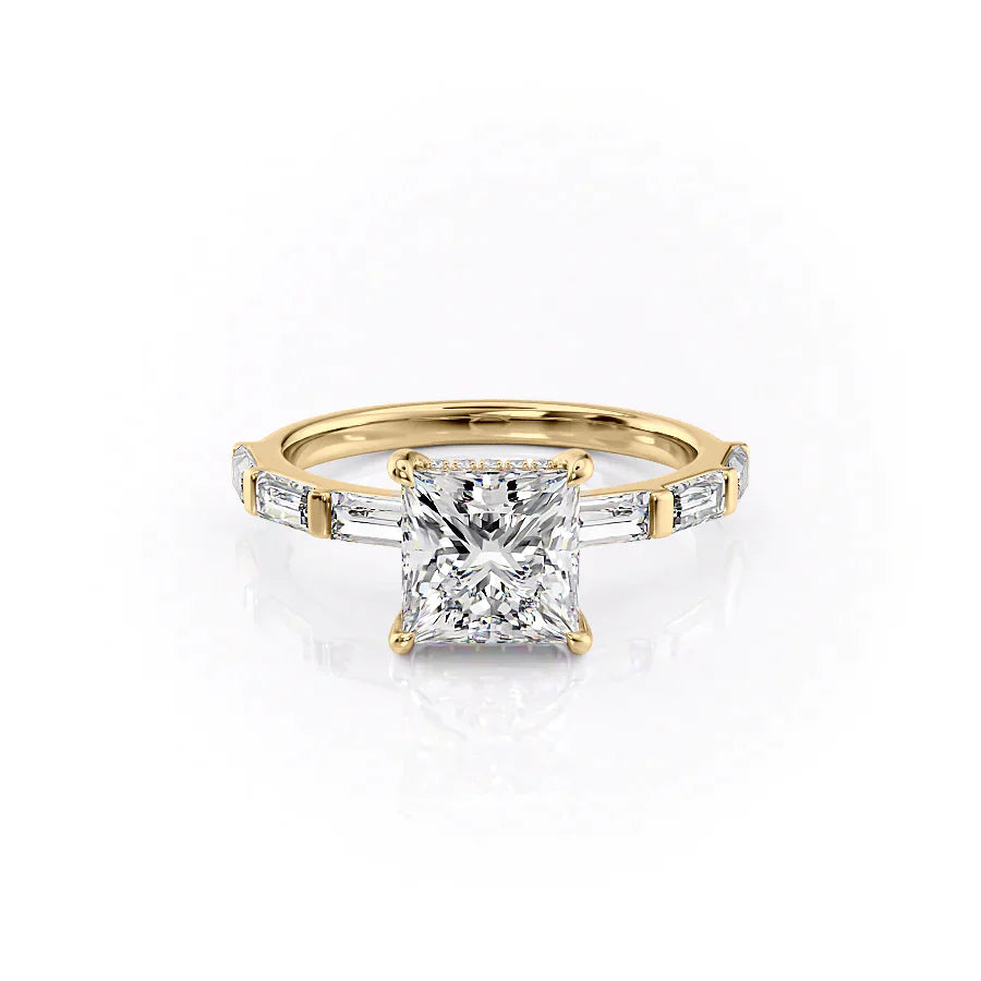 The Hailey Set With A 1 Carat Princess Lab Diamond