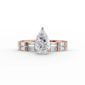 The Hailey Set With A 1 Carat Pear Lab Diamond