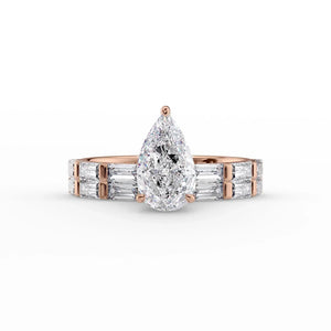 The Hailey Set With A 1 Carat Pear Lab Diamond