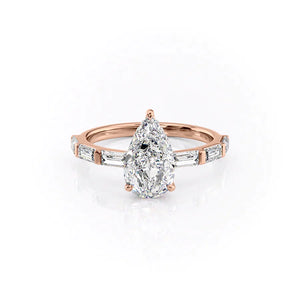 The Hailey Set With A 2.5 Carat Pear Lab Diamond