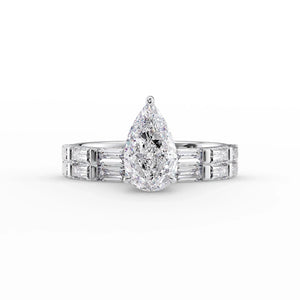 The Hailey Set With A 1.5 Carat Pear Lab Diamond
