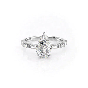 The Hailey Set With A 3 Carat Pear Lab Diamond