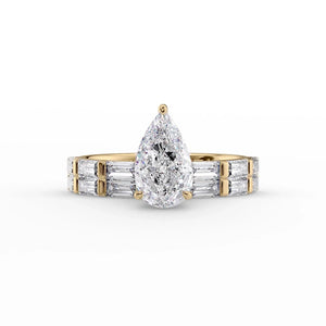 The Hailey Set With A Pear Lab Diamond