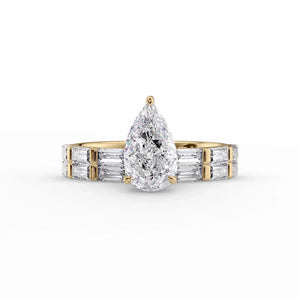 The Hailey Set With A 3 Carat Pear Lab Diamond
