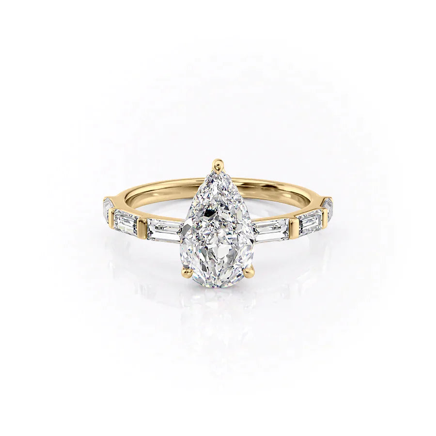 The Hailey Set With A 1 Carat Pear Lab Diamond