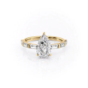 The Hailey Set With A 2 Carat Pear Lab Diamond