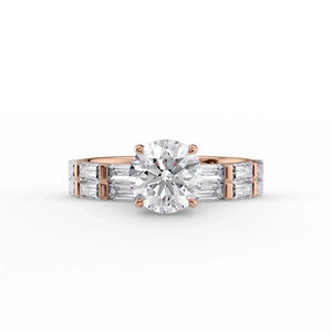 The Hailey Set With A 3 Carat Round Lab Diamond