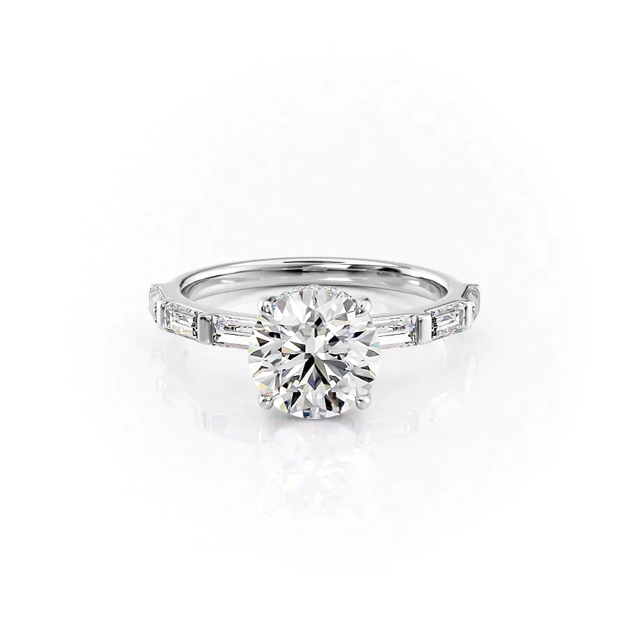 The Hailey Set With A 2.5 Carat Round Lab Diamond