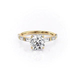 The Hailey Set With A 2.5 Carat Round Lab Diamond