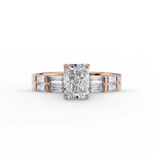 The Hailey Set With A 1.5 Carat Radiant Lab Diamond