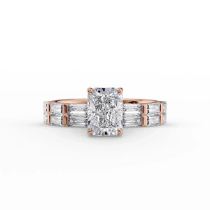 The Hailey Set With A 2 Carat Radiant Lab Diamond