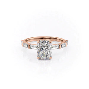 The Hailey Set With A 2.5 Carat Radiant Lab Diamond