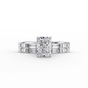 The Hailey Set With A 2.5 Carat Radiant Lab Diamond