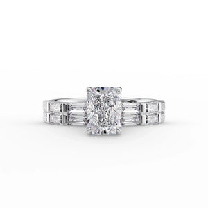 The Hailey Set With A 3 Carat Radiant Lab Diamond