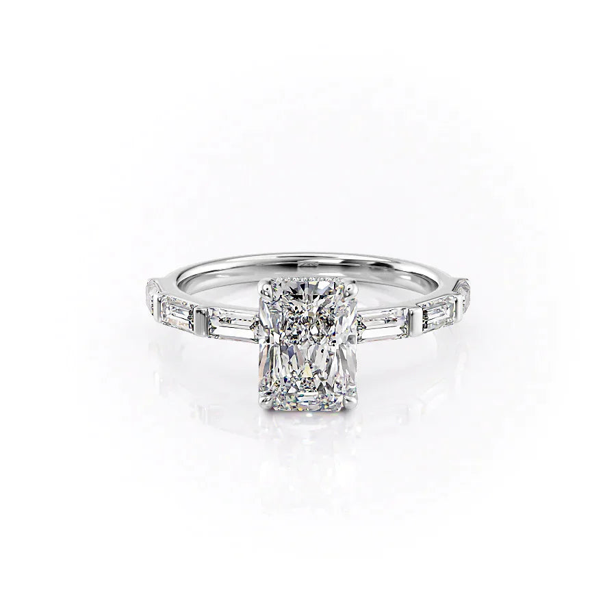 The Hailey Set With A 2.5 Carat Radiant Lab Diamond