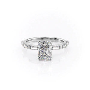 The Hailey Set With A 2.5 Carat Radiant Lab Diamond