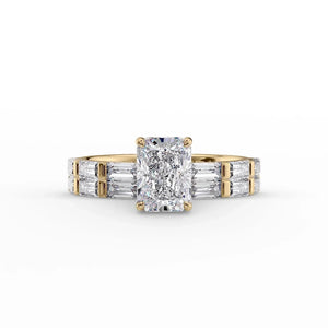 The Hailey Set With A 3 Carat Radiant Lab Diamond