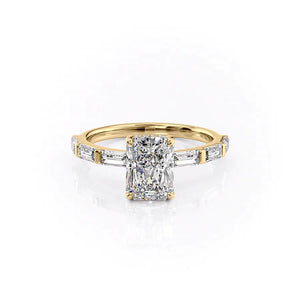 The Hailey Set With A 3 Carat Radiant Lab Diamond